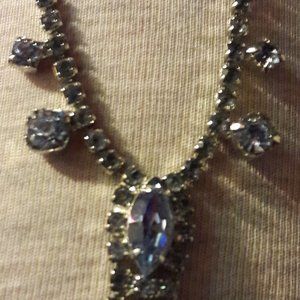 Vintage sapphire-style rhinestone set